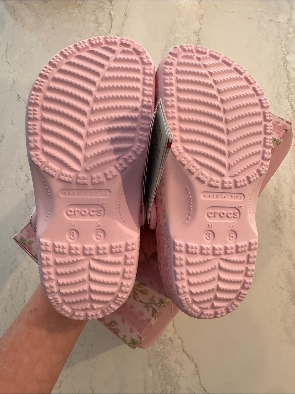 LoveShackFancy X crocs milk Pink Floral size 5 women - Picture 2 of 3